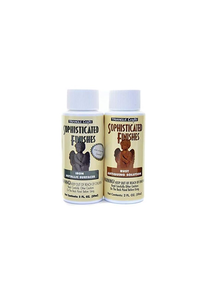 Triangle Coatings Sophisticated Finishes Rust Antiquing Set - Iron Metallic Surfacer and Rust Antiquing Solution - Image 2
